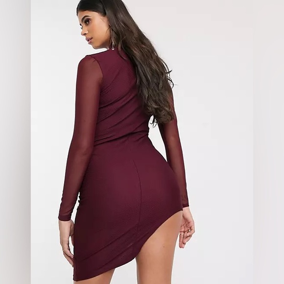 Adidas x Ivy Park Asym Maroon Dress -GK4904 - Picture 3 of 5